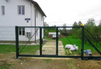 Откатные ворота из 3Д сетки